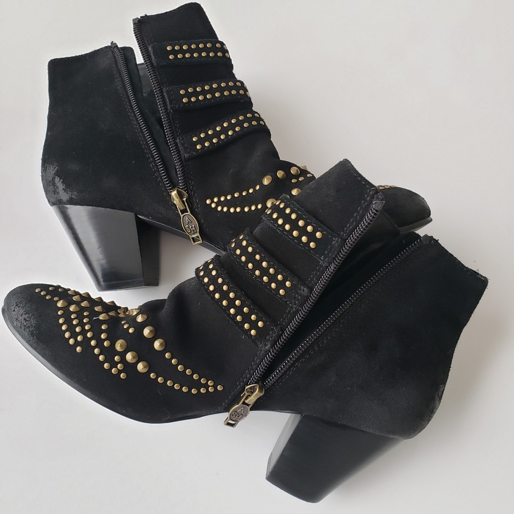 Ash Joyce Suede Studded Motif Booties Size 7 - Picture 8 of 12